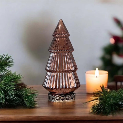 Small Rose Gold Christmas Tree with LED Lights - Distinctly Living