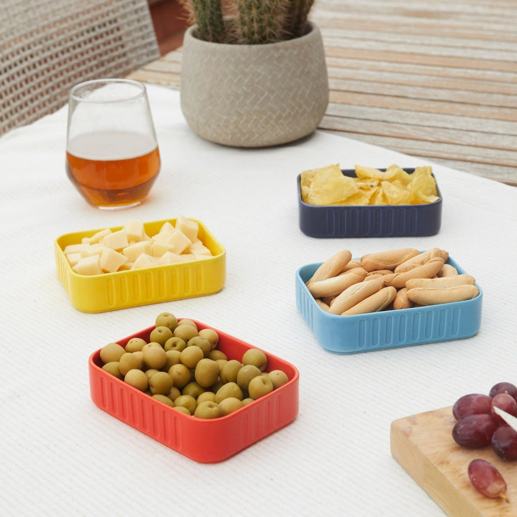 Snack Dishes - Red, Dark Blue, Yellow or Pale Blue - Distinctly Living