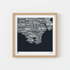 South Hams Devon Type Map - Slate (Unframed) - Distinctly Living