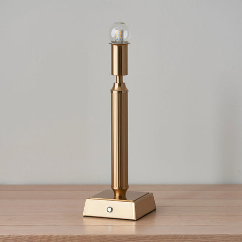 Square Base - Maximus Rechargeable Table Lamp Warm Brass - Distinctly Living