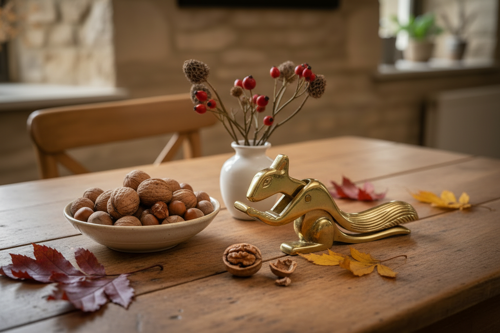 Squirrel Nutcracker with Cracked Nut