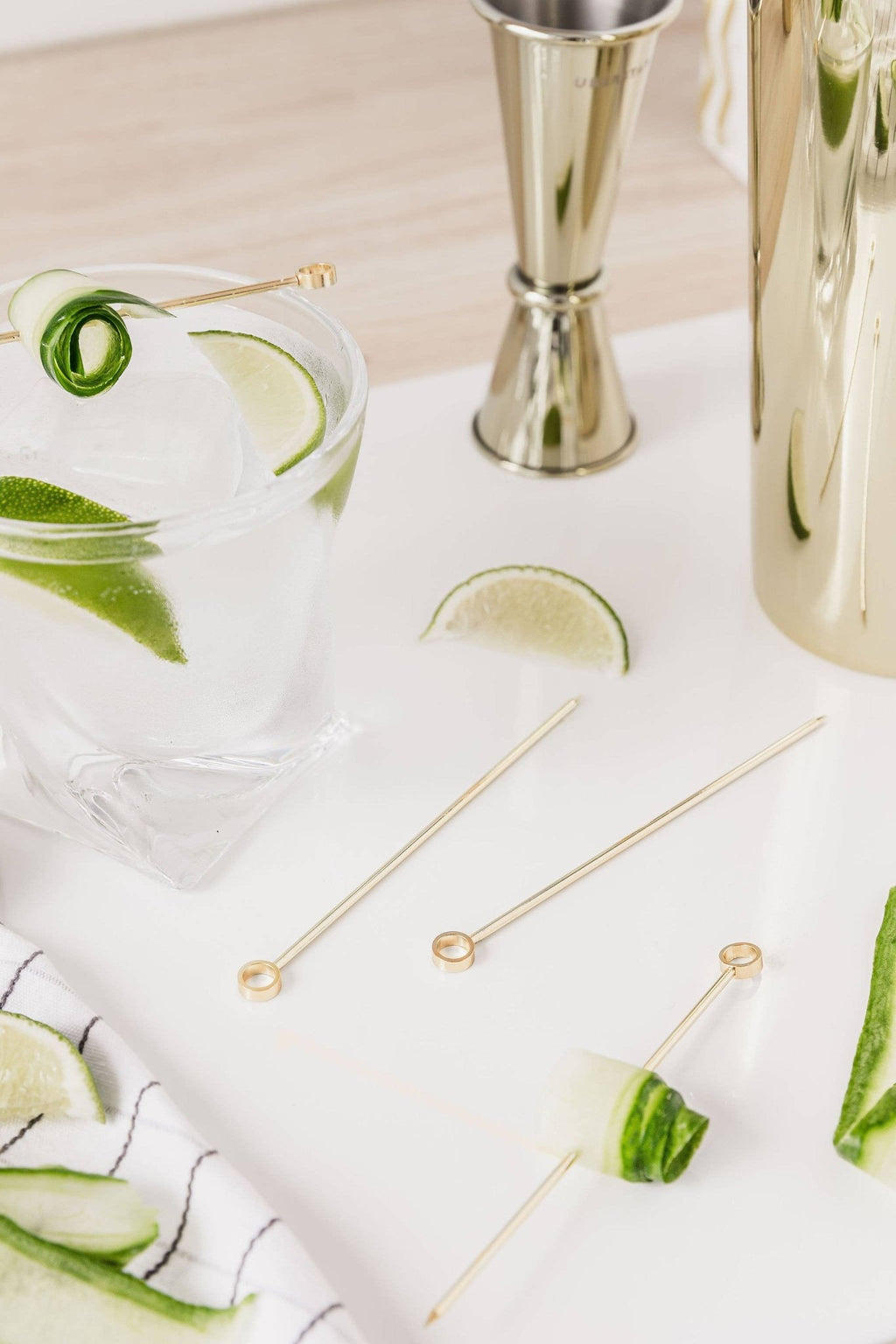 Stainless Steel Cocktail Picks - Set of 6 - Gold Coloured - Distinctly Living