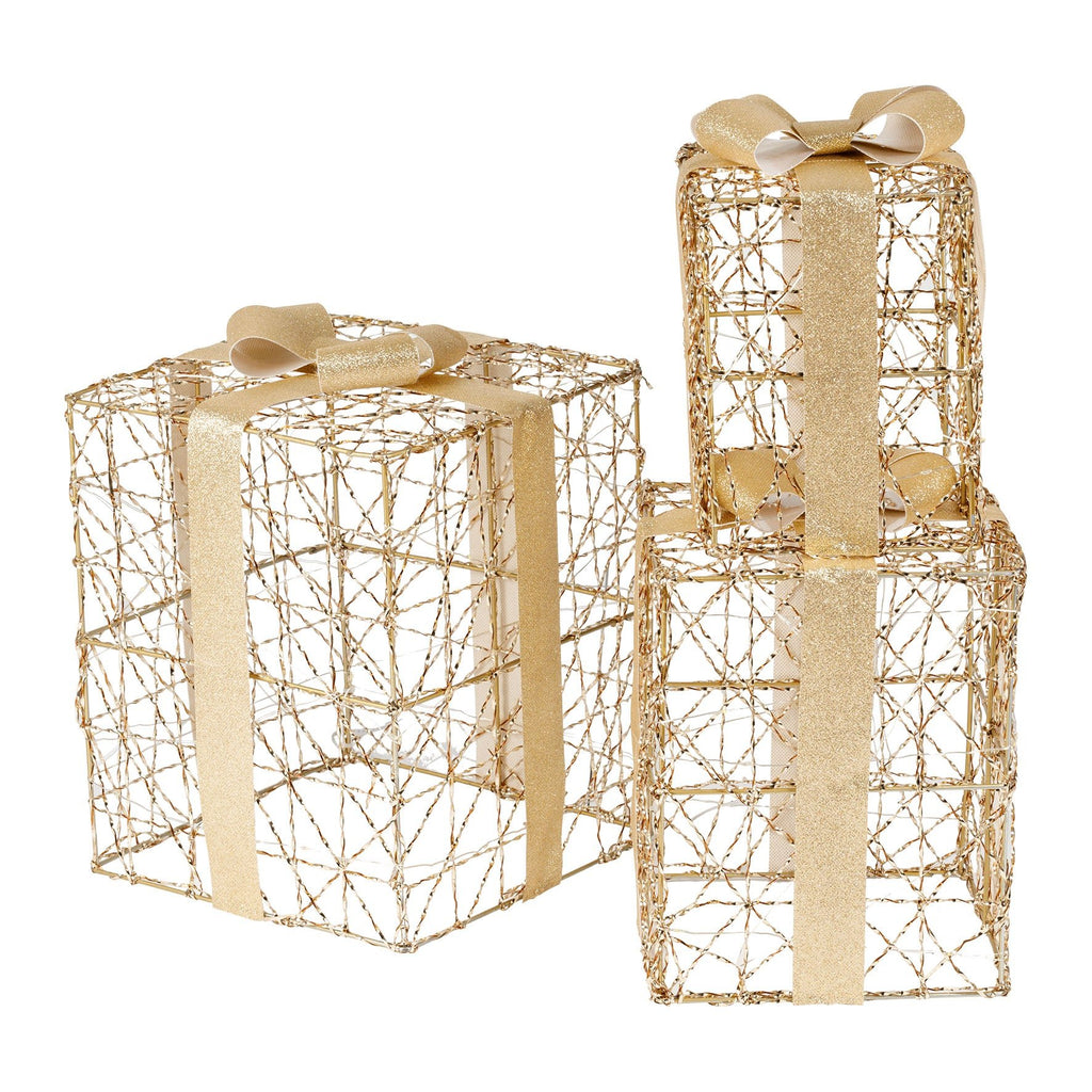 Starlit Gifts LED Present Boxes - Set of 3 - Distinctly Living