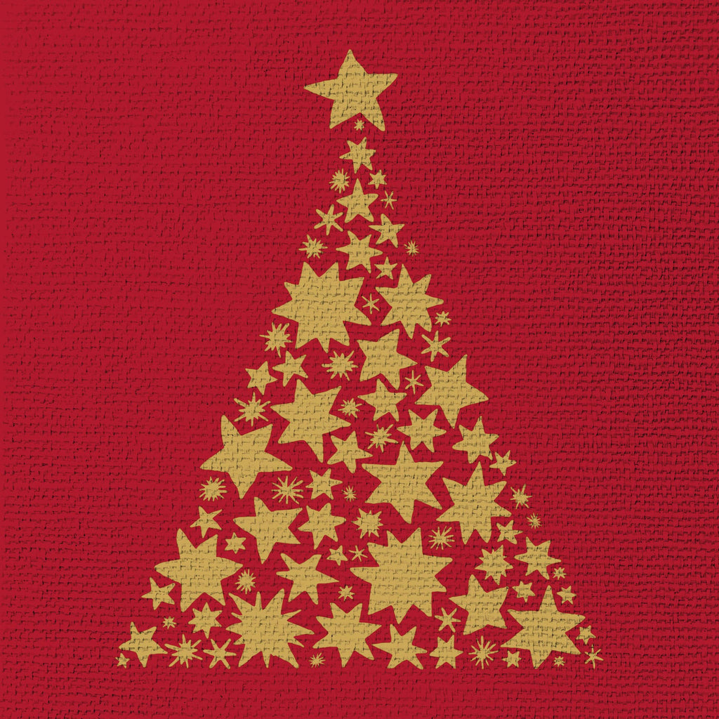 Starlit Tree Red Paper Napkins - Pack of 15 - Distinctly Living
