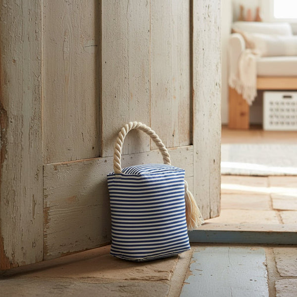 Stripe Rope & Fabric Doorstop - Distinctly Living