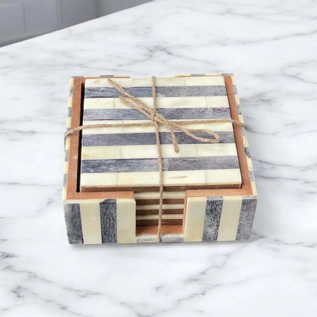 Striped Coasters in Box - Set of 4 - Distinctly Living