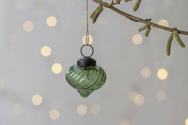 Swirl Moss Green Bauble - Distinctly Living