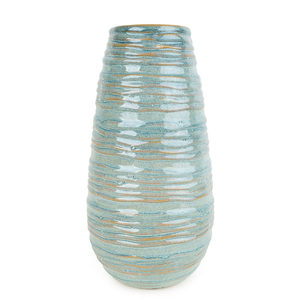 Textured Blue Glaze Vase - Distinctly Living