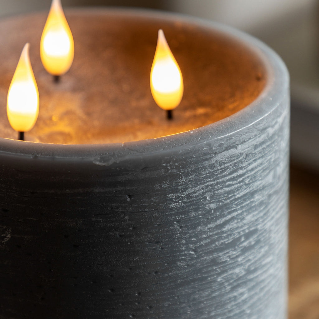 Three Wick LED Candle - Various Colours - Distinctly Living