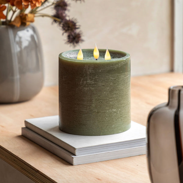 Three Wick LED Candle - Various Colours - Distinctly Living