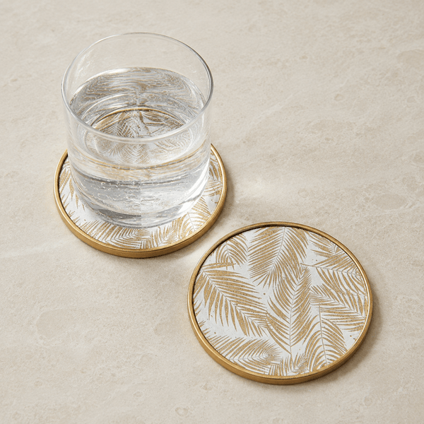 Trocial Leaf Round Coasters - Set of 4 - Distinctly Living
