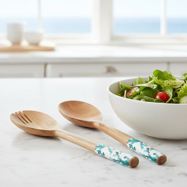 Turqoise Coral Salad Servers - Distinctly Living