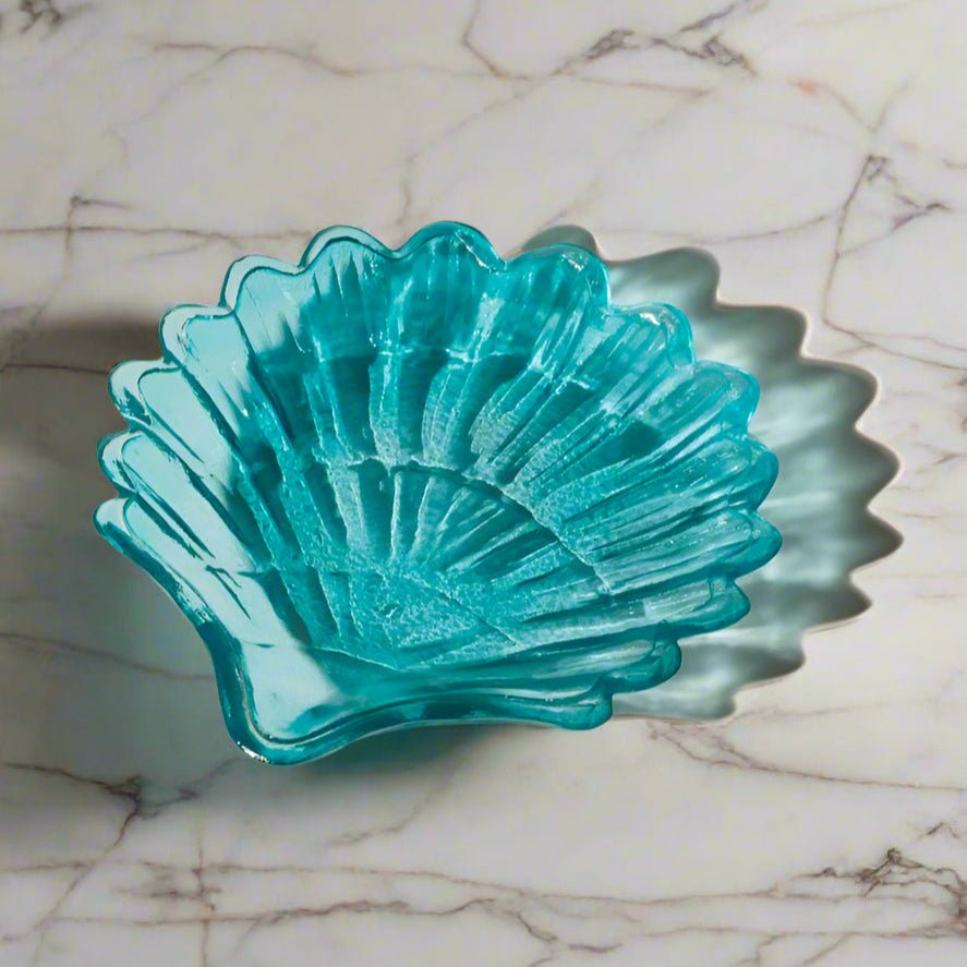 Turqoise Glass Shell Dish - Distinctly Living