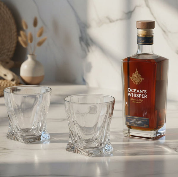 Twist Set of 2 Whisky Tumblers Short Drink Glasses - Distinctly Living