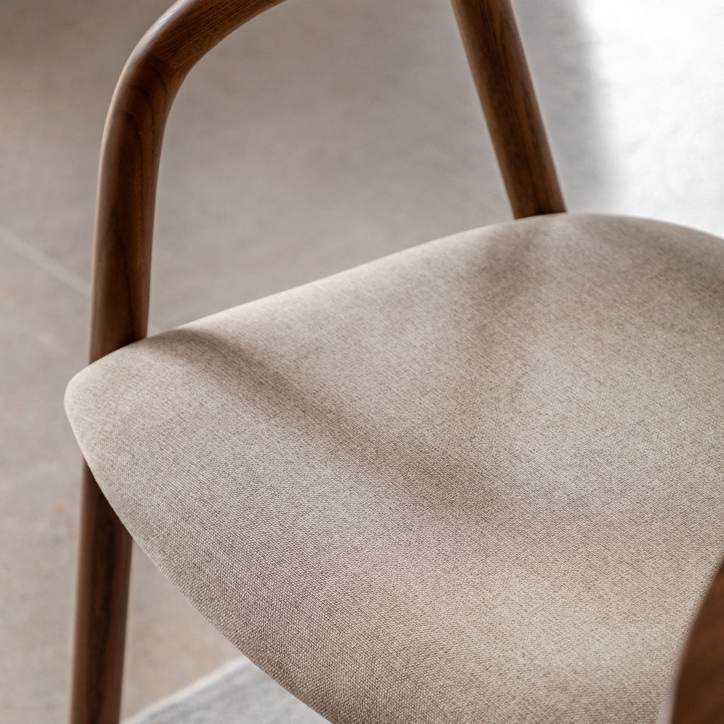 Upholstered Valencia Dining Chair - Set of 2 - Walnut or Oak - Distinctly Living