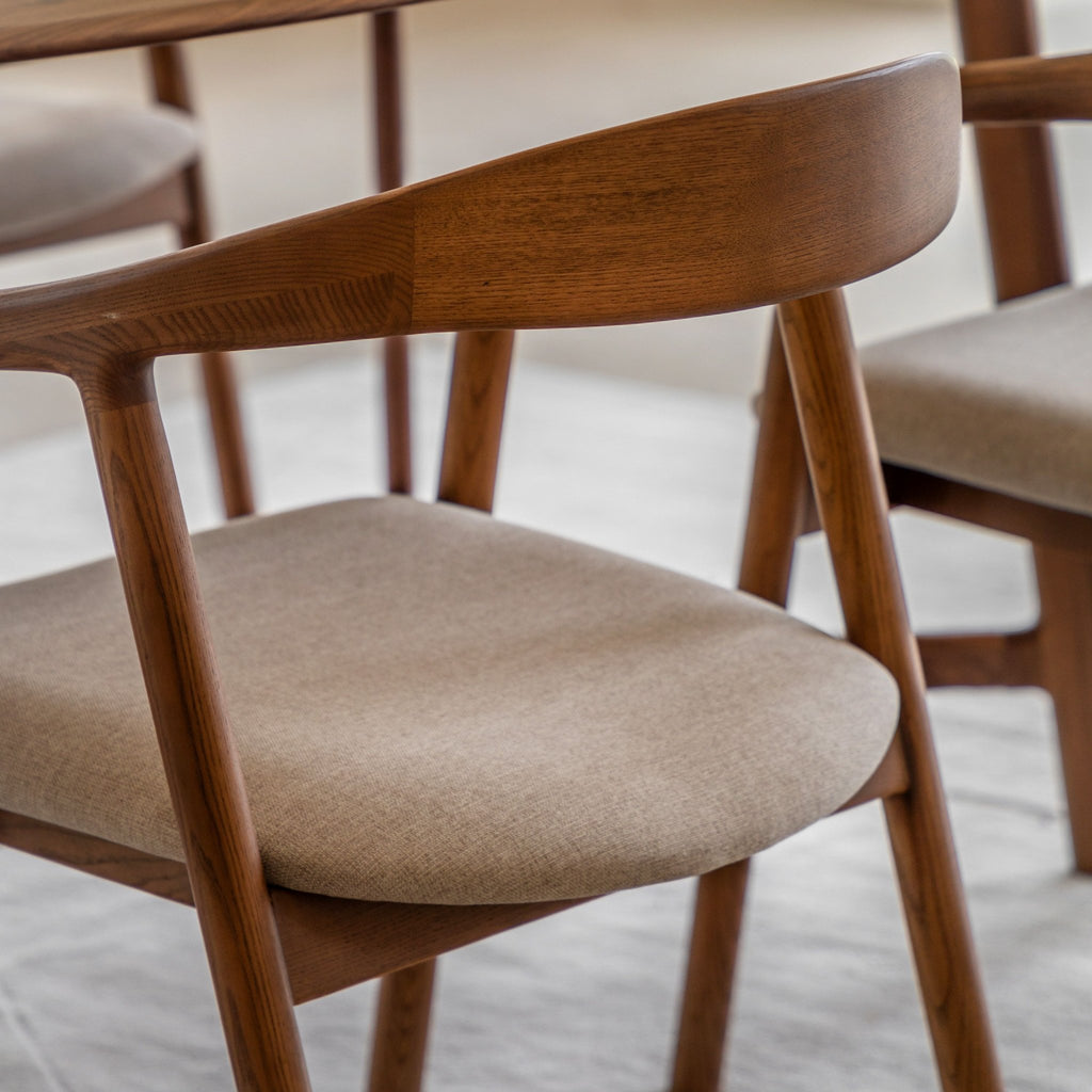 Upholstered Valencia Dining Chair - Set of 2 - Walnut or Oak - Distinctly Living