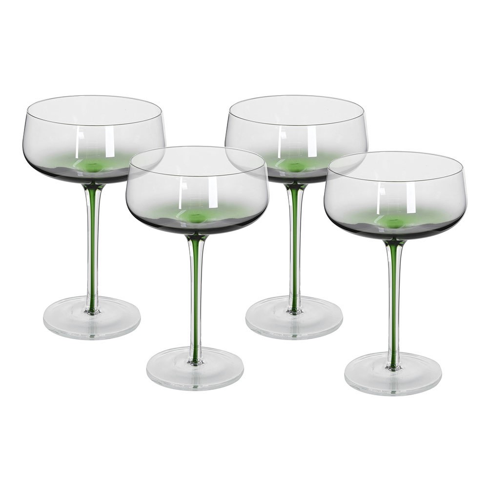 Varenna Green Stem Coupe Glasses Set of Four