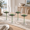 Varenna Green Stem Wine Glasses Set of Four - Distinctly Living