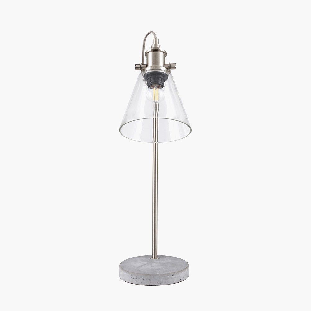 Varese Concrete, Chrome and Glass Table Lamp - Distinctly Living