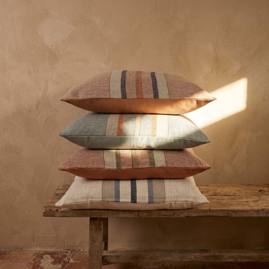 Vejer Stripe Linen Cushion - Beige - Distinctly Living