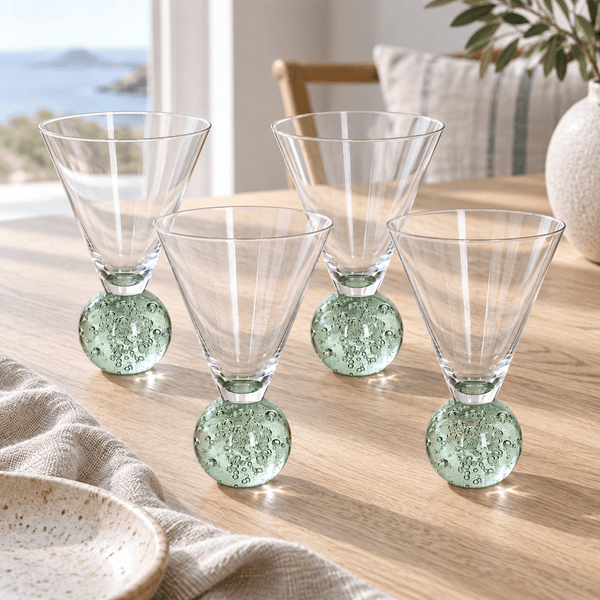 Verde Bubble Base Glasses Set of Four - Distinctly Living