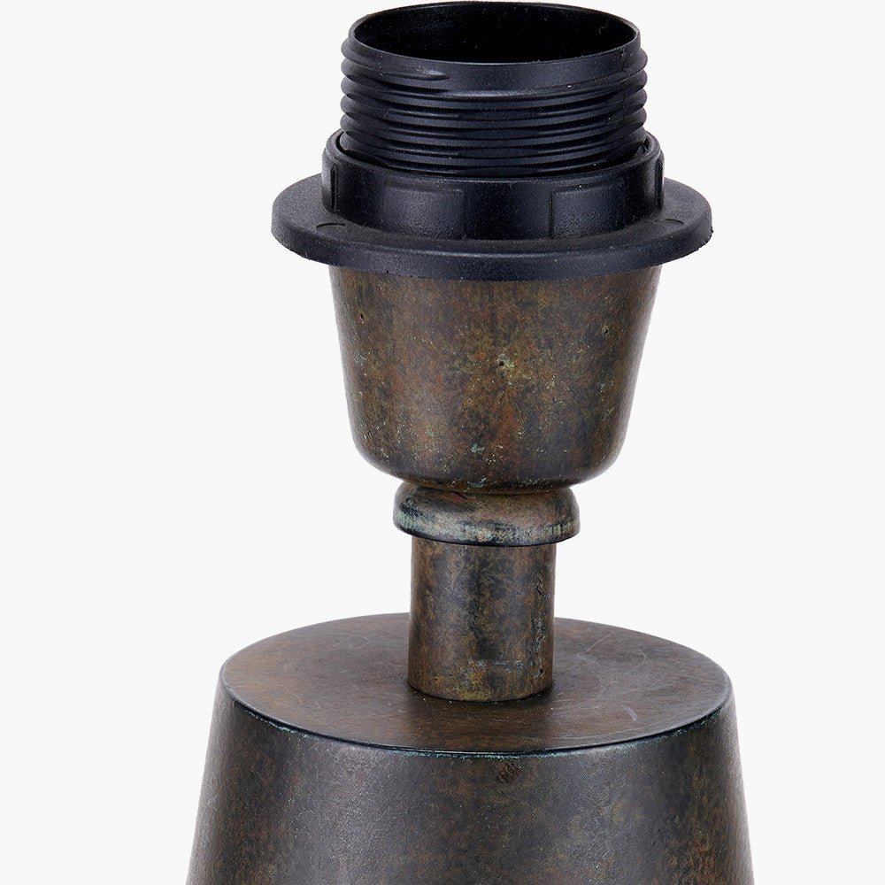 Verdi Gris Metal Table Lamp with Pistachio Linen Shade - Distinctly Living
