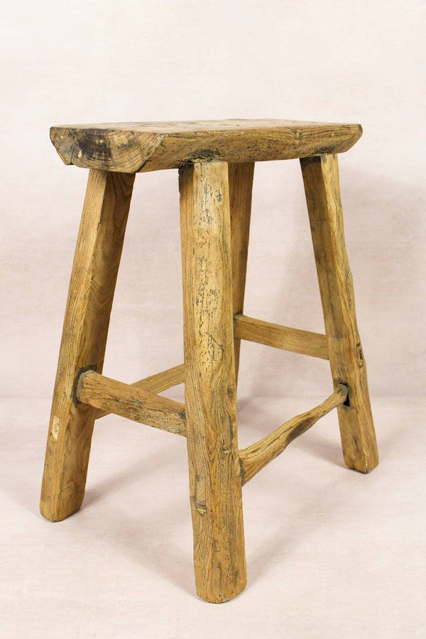 Vintage Rustic Stool - Elm - Distinctly Living
