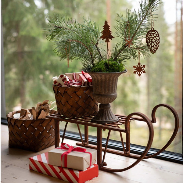 Vintage Style Metal Sleigh - Distinctly Living