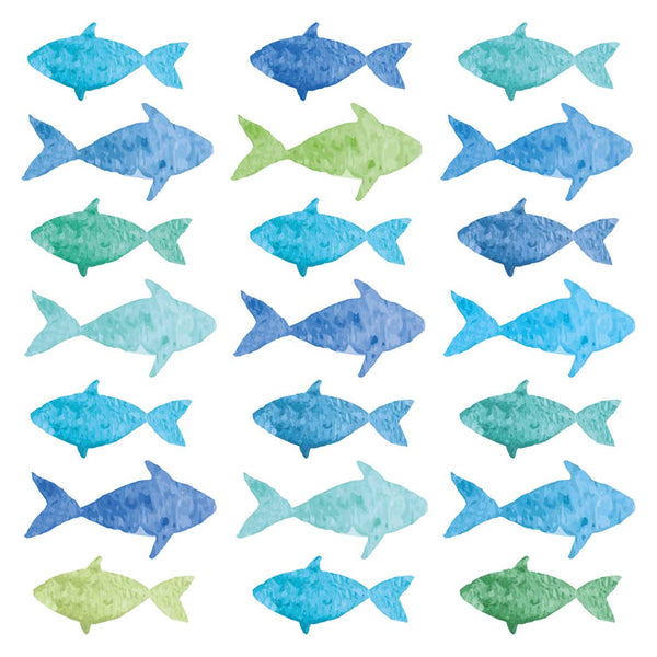 Watercolor Fishes Paper Napkins Packet of 20 - Distinctly Living