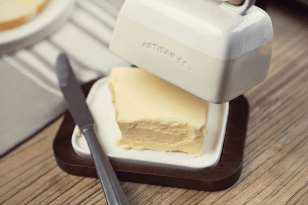 White and Wood Butter Dish Set - Distinctly Living