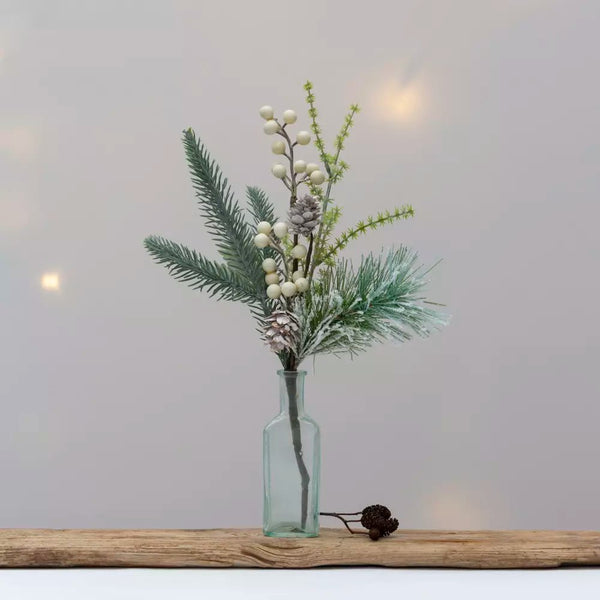 White Berry and Cone Sprig - Distinctly Living