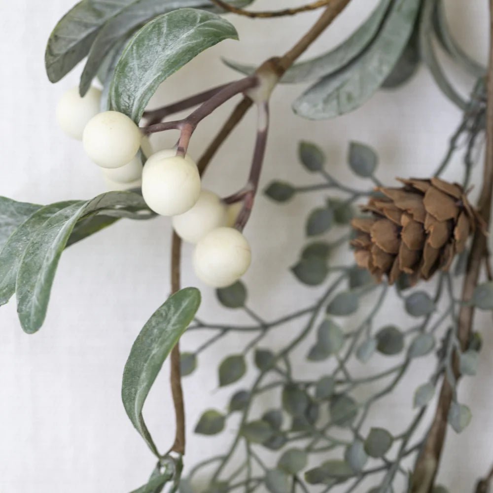 White Berry Stem With Leaves - Distinctly Living