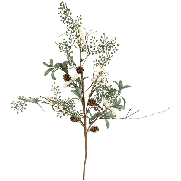 White Berry Stem With Leaves - Distinctly Living