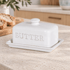 White Ceramic Butter Dish - Distinctly Living