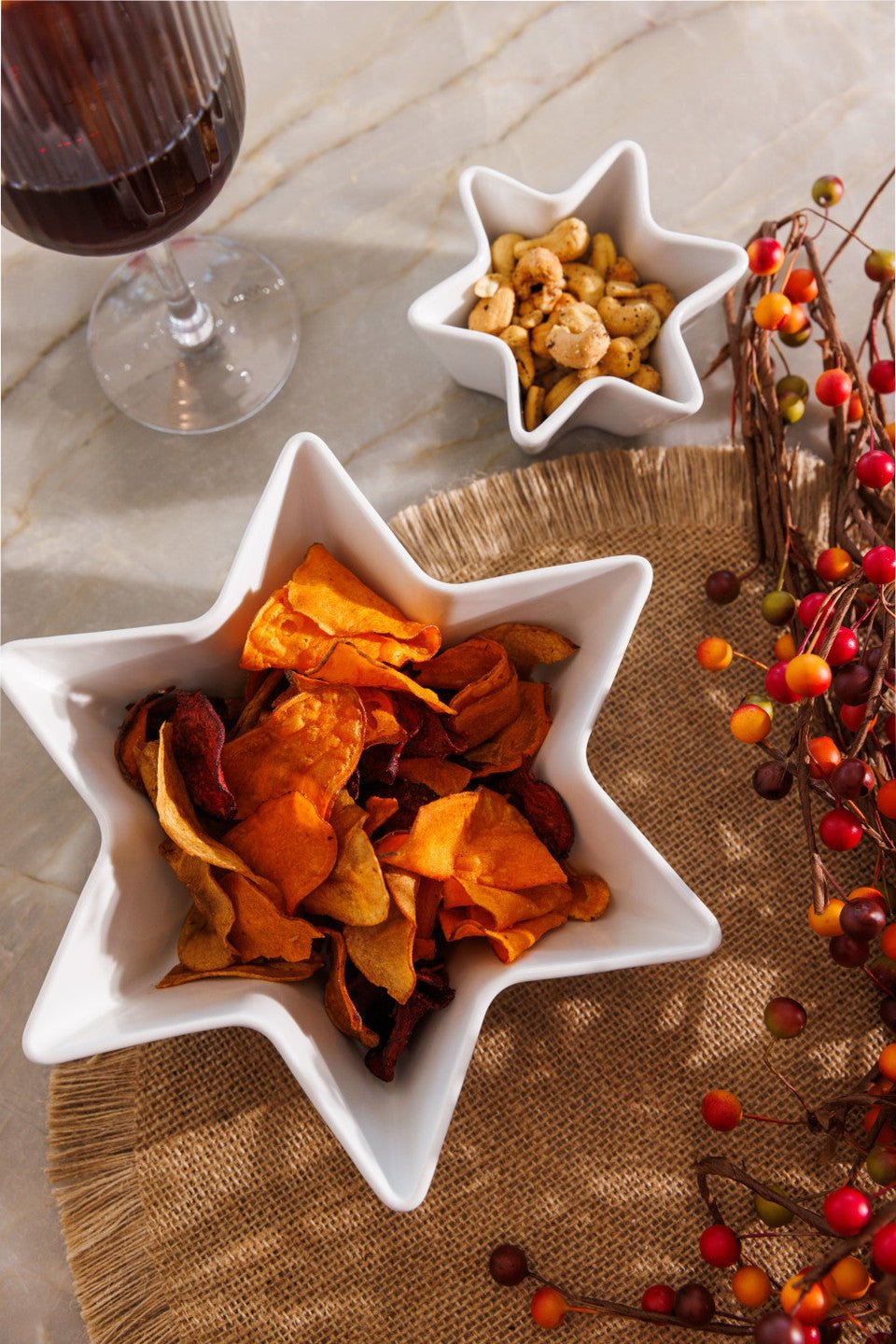 White Porcelain Star Bowl - Small or Large - Distinctly Living