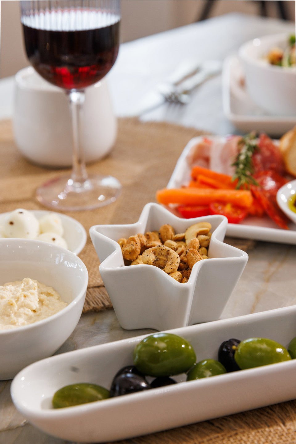 White Porcelain Star Bowl - Small or Large - Distinctly Living