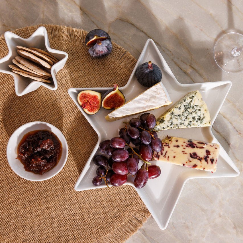 White Porcelain Star Serving Platter - Distinctly Living