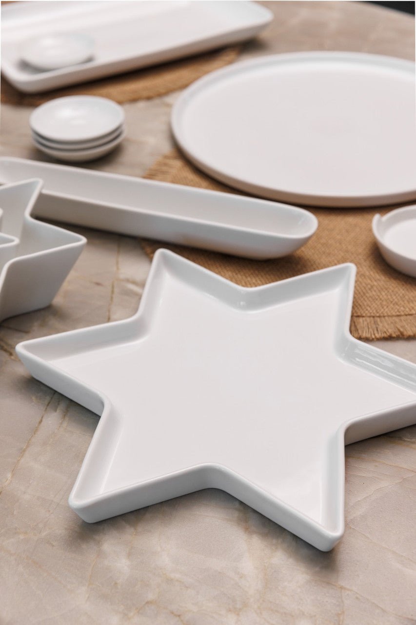 White Porcelain Star Serving Platter - Distinctly Living
