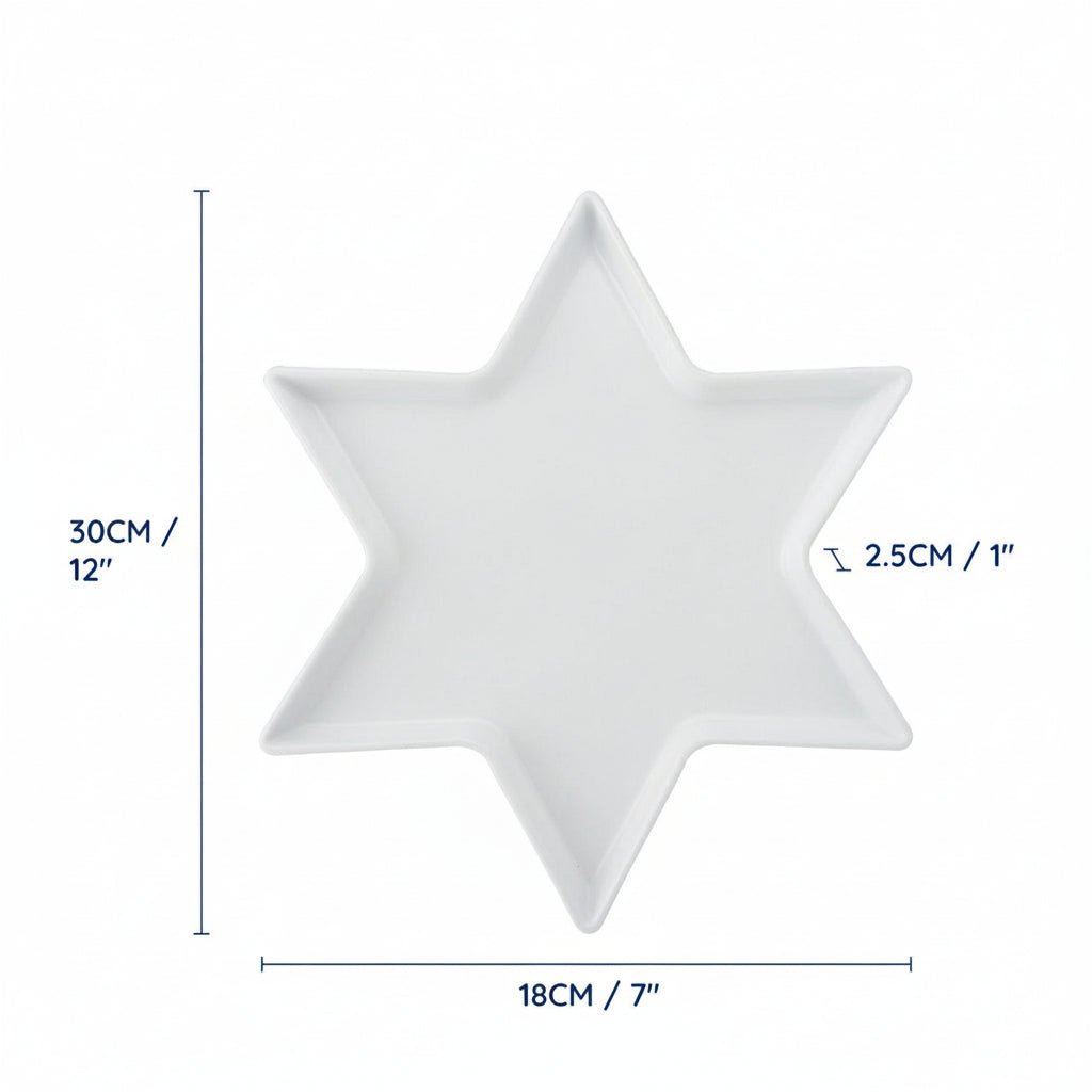 White Porcelain Star Serving Platter - Distinctly Living