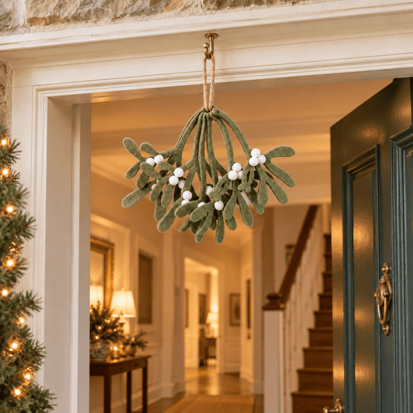 Winter Kiss Felt Mistletoe Hanger - Distinctly Living