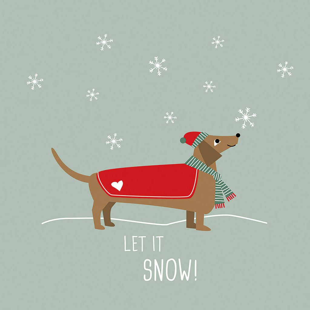 Winter Sausage Dog Napkin - Pack of 20 - Distinctly Living