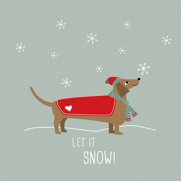 Winter Sausage Dog Napkin - Pack of 20 - Distinctly Living