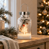 Winterberry Snowflake Glass Lantern - 20cm - Distinctly Living