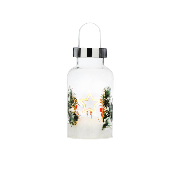 Winterberry Star Glass Lantern - 20cm - Distinctly Living