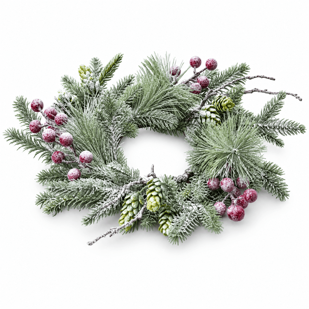 Winterwood Snowy Berry Candle Ring - Distinctly Living