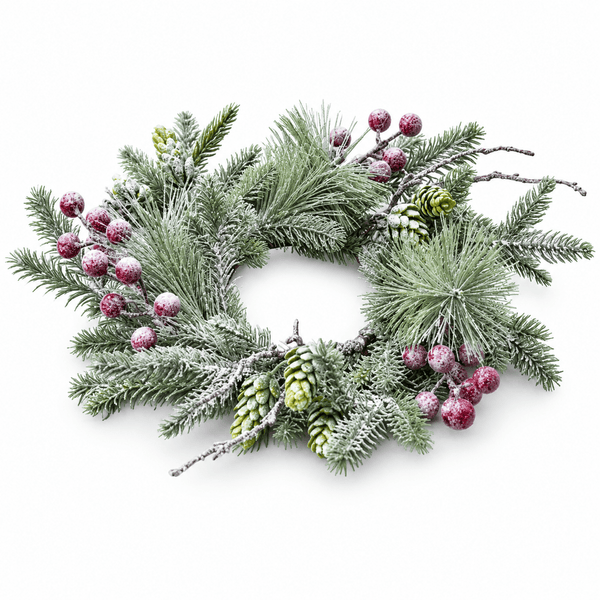 Winterwood Snowy Berry Candle Ring - Distinctly Living