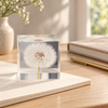 Wisp dandelion paperweight on a writing desk
