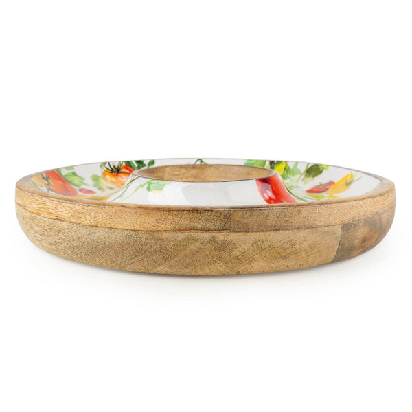 Wooden Dip and Chip Bowl - Tomatoes - Distinctly Living