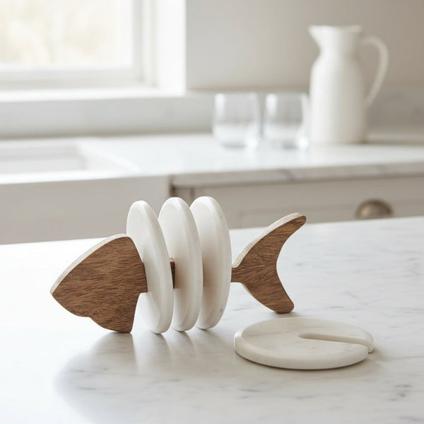 Wooden Fishy Coasters - Distinctly Living