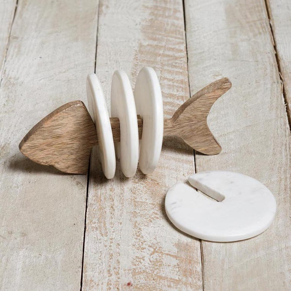 Wooden Fishy Coasters - Distinctly Living